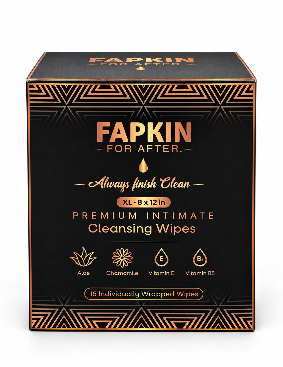 FAPKIN Premium Intimate Cleansing Wipes, 16 Count Individually Wrapped